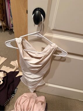 Draped Ivory Sleeveless Bodysuit